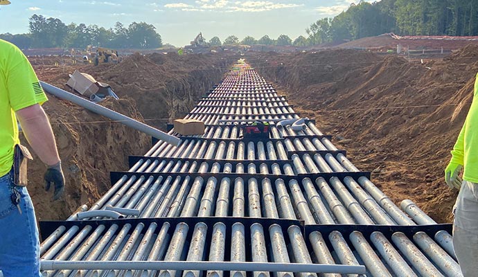 Commercial underground conduit installation