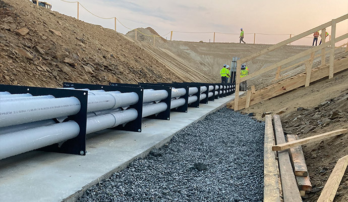Experts installing duct bank spacer Experts installing duct bank spacer