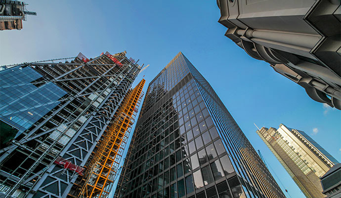Modern high-rise construction site